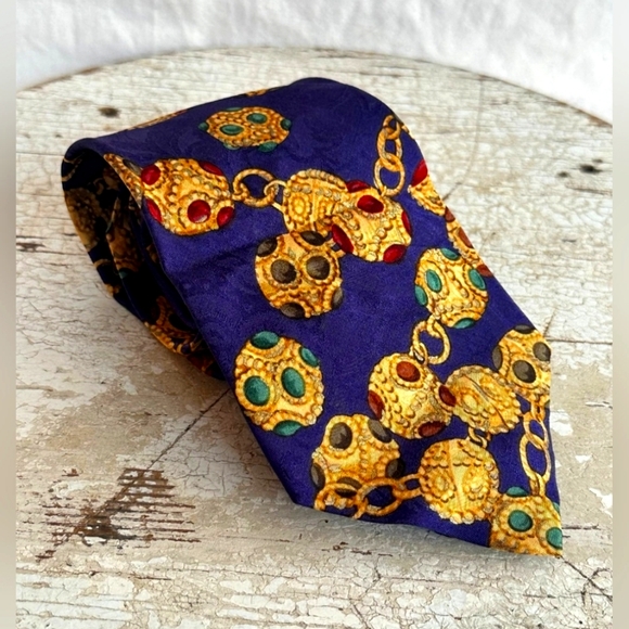 Like New- Chanel Gripoix Jewelry Silk Mens Tie - Picture 1 of 13